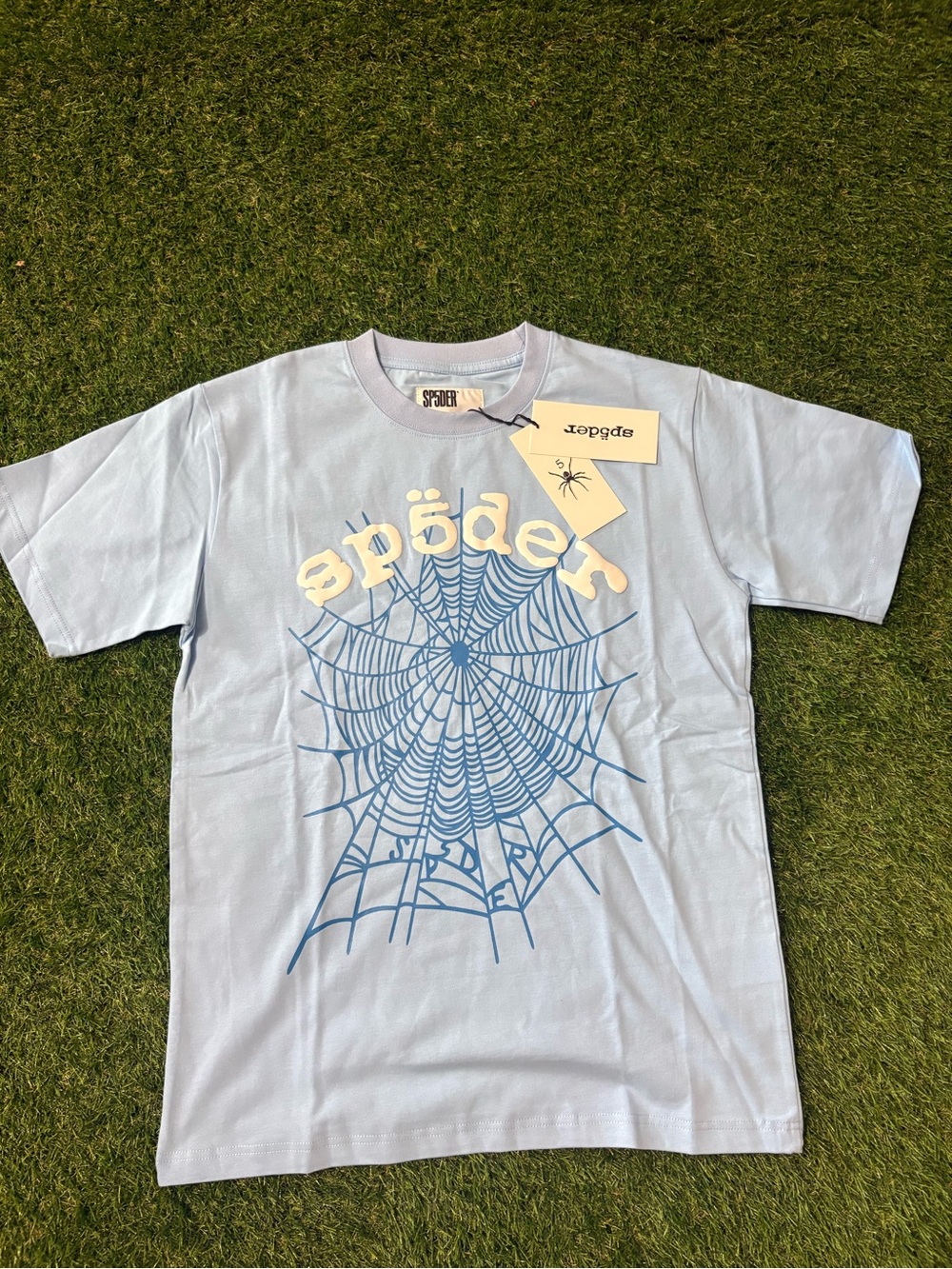 Späder Light Blue Graphic Spiderweb Tee - Späder
